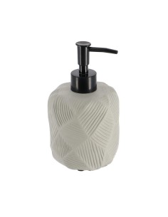 6298180-distributeur a savon ciment avec rainures 180 ml - gris