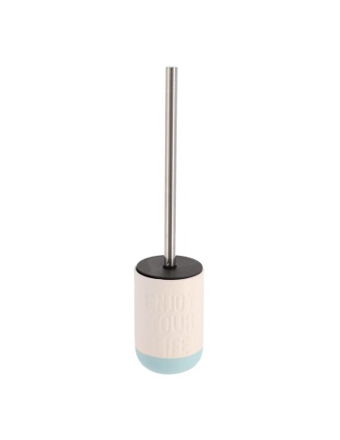 6697106 - brosse wc dolomite enjoy your life - blanc / turquoise