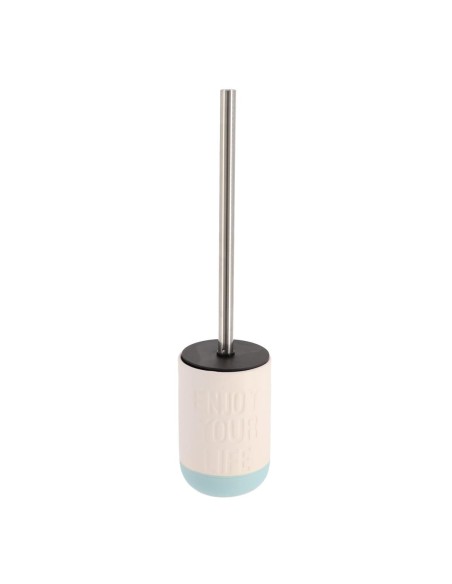 6697106 - brosse wc dolomite enjoy your life - blanc / turquoise