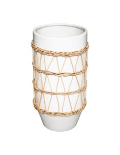 181454 _ vase crmq rotin h25