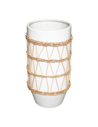 181454 _ vase crmq rotin h25