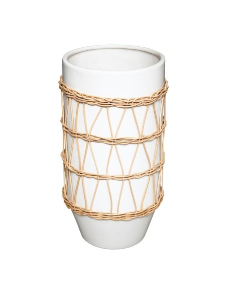 181454 _ vase crmq rotin h25