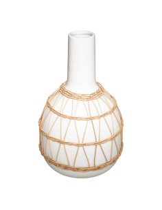 181455 _ vase crmq rotin h28,5