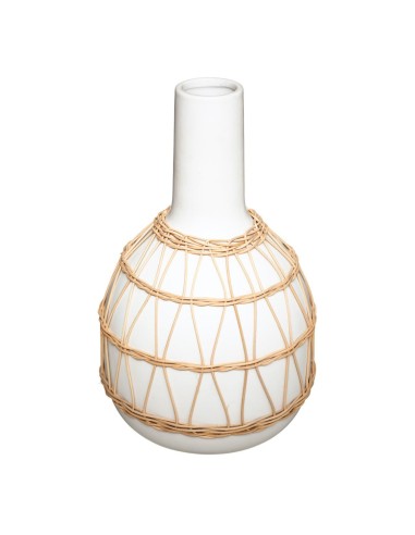 181455 _ vase crmq rotin h28,5