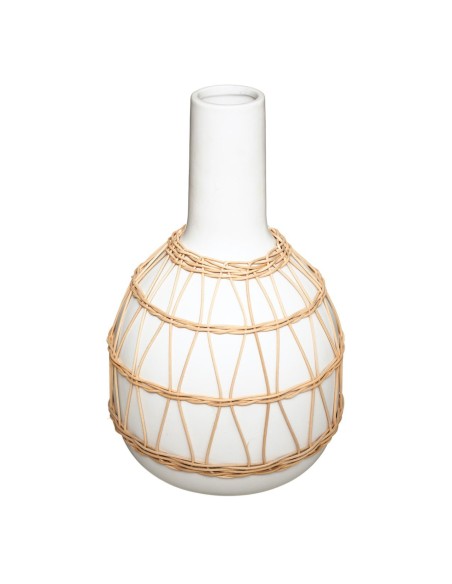 181455 _ vase crmq rotin h28,5