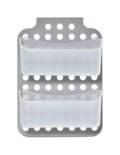 6907208 - serviteur pp pour paroi de douche + 2 paniers - gris/transparent
