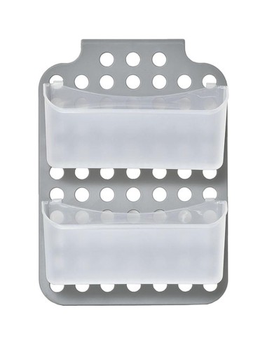 6907208 - serviteur pp pour paroi de douche + 2 paniers - gris/transparent
