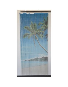 5501718 - rideau de porte sticks bambou imprimes motif lagoon 90 x 200 cm - bleu