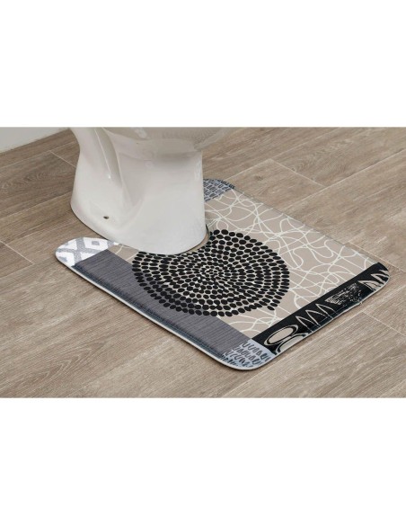 7702659 - tapis contour wc microfibre imprime 45x50 cm - masai