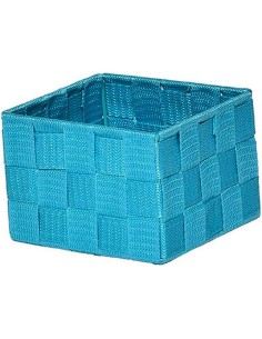 panier pm polyester 13x13x9,5 cm - turquoise