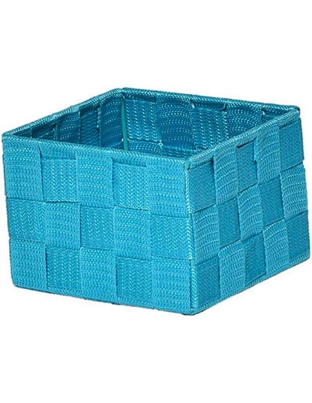 panier pm polyester 13x13x9,5 cm - turquoise
