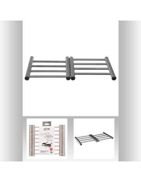 115178 - dessous plat inox exten L. 38 x P. 20 x H. 2 cm