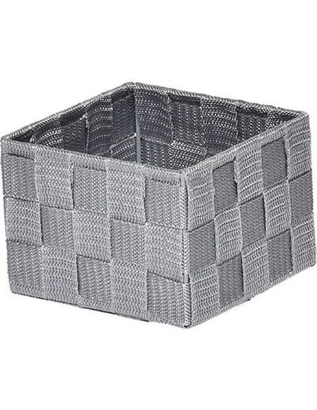 panier pm polyester 13x13x9,5 cm - gris