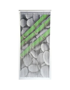 5502393 - rideau de porte sticks bambou imprimes motif hanae 90 x 200 cm - gris