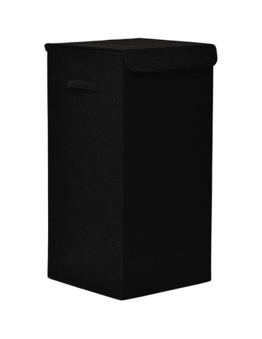 8706103 - paniere a linge pliable tissu polyester/mdf - noir