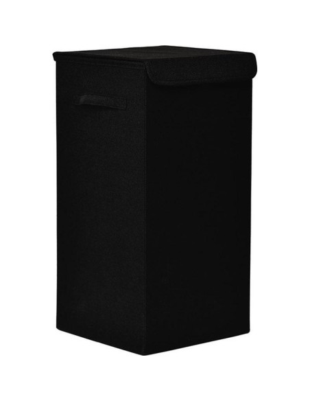 8706103 - paniere a linge pliable tissu polyester/mdf - noir
