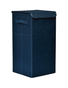 8706119 - paniere a linge pliable tissu polyester/mdf - bleu canard