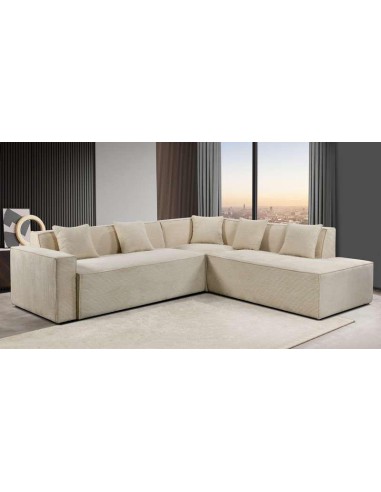 h-9600 - canapé angle long island gauche beige