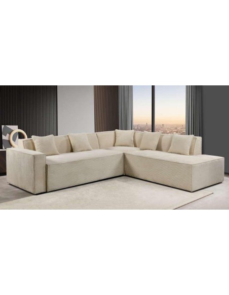 h-9600 - canapé angle long island gauche beige