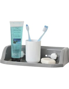 9700180 - etagere pp rectangulaire sur ventouses - gris/blanc