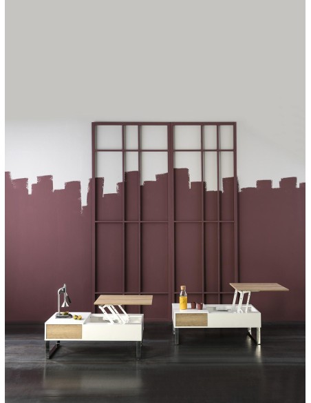 d1 table salon elevable niza chéne/blanc (marck 12035)