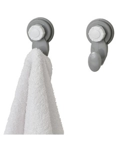 9705180 - set de 2 crochets pp sur ventouses - gris/blanc