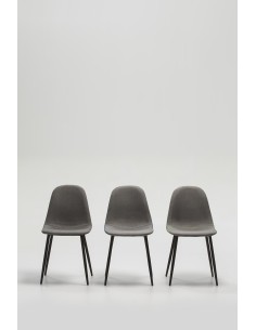 d1 11928 chaise tempo gris/noir/couture bleu