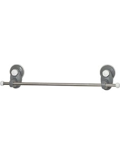 9706180 - porte serviettes abs/pvc 1 barre acier inoxydable sur ventouses - gris