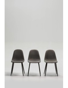 d1 11927 chaise tempo gris/noir/couture vert