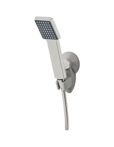 support douchette sur ventouse abs/pvc - gris/blanc