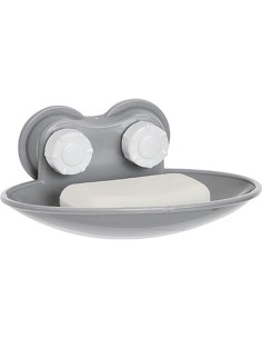 9709180 - porte savon pp sur ventouses - gris/blanc