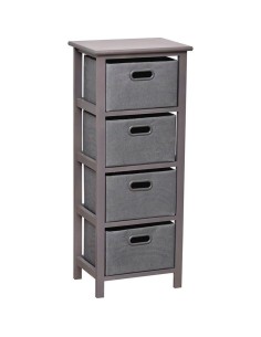 meuble mdf gm gris 4 paniers polyester poignees peintes - gris/argent