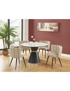 ldc-21117 chaise prani beige pieds noir