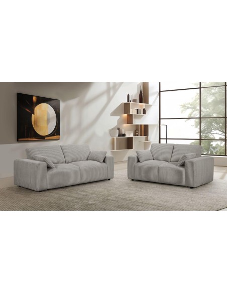 sf-396 - canapé 3p ruby velo 08 gris