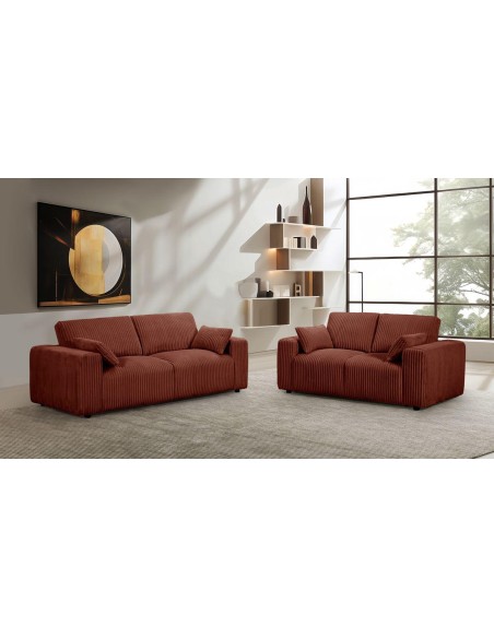 sf-396 canapé 3p ruby velo 46 terracotta