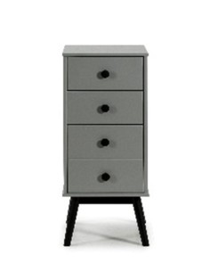 d1 chiffonier clem 4t gris clair pieds noir marck 13082