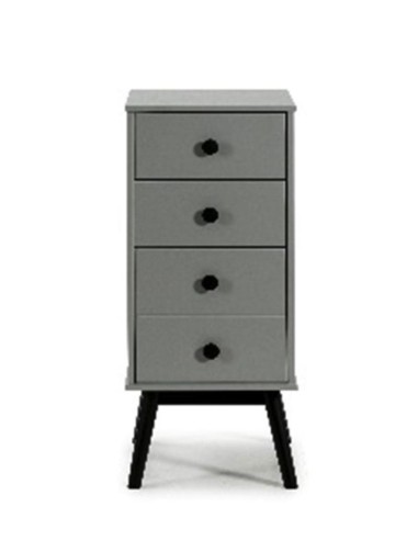 d1 chiffonier clem 4t gris clair pieds noir marck 13082