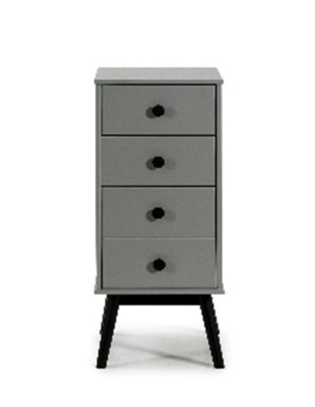 d1 chiffonier clem 4t gris clair pieds noir marck 13082