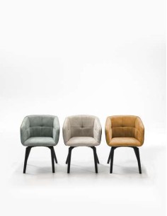 13359 - fauteuil herta moutarde / pied noir