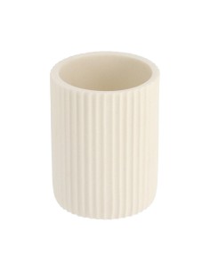61103100 - gobelet strie arrondi polyresine - blanc