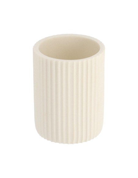 61103100 - gobelet strie arrondi polyresine - blanc