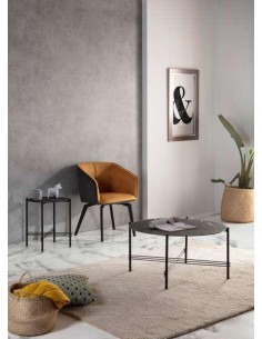 d1 fauteuil herta gris clair/ pied noir (marck 13367)