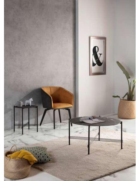 d1 fauteuil herta gris clair/ pied noir (marck 13367)