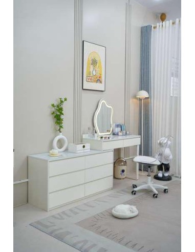 2211 - pure coiffeuse + tabouret + miroir