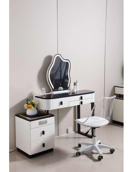 2213 - techno coiffeuse + tabouret + miroir