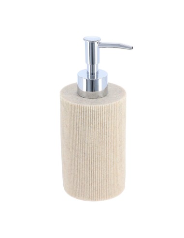 62104104 - distributeur a savon strie polyresine 310 ml - naturel