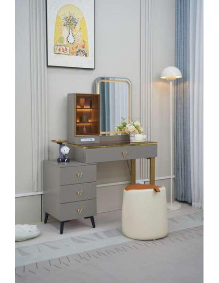 106 -  vision coiffeuse + tabouret + miroir