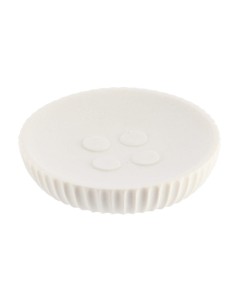 64103100 - porte savon polyresine rond striee - blanc
