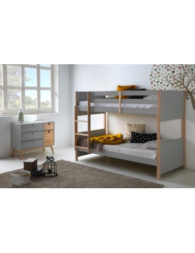 13863-lit superposé kiara gris clair/blanc cire