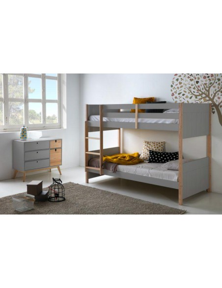 13863-lit superposé kiara gris clair/blanc cire